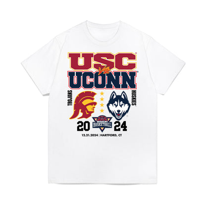 UConn - NCAA Women's Basketball : Caroline Ducharme - Ball is Life - UConn vs USC White Premium T-Shirt-0