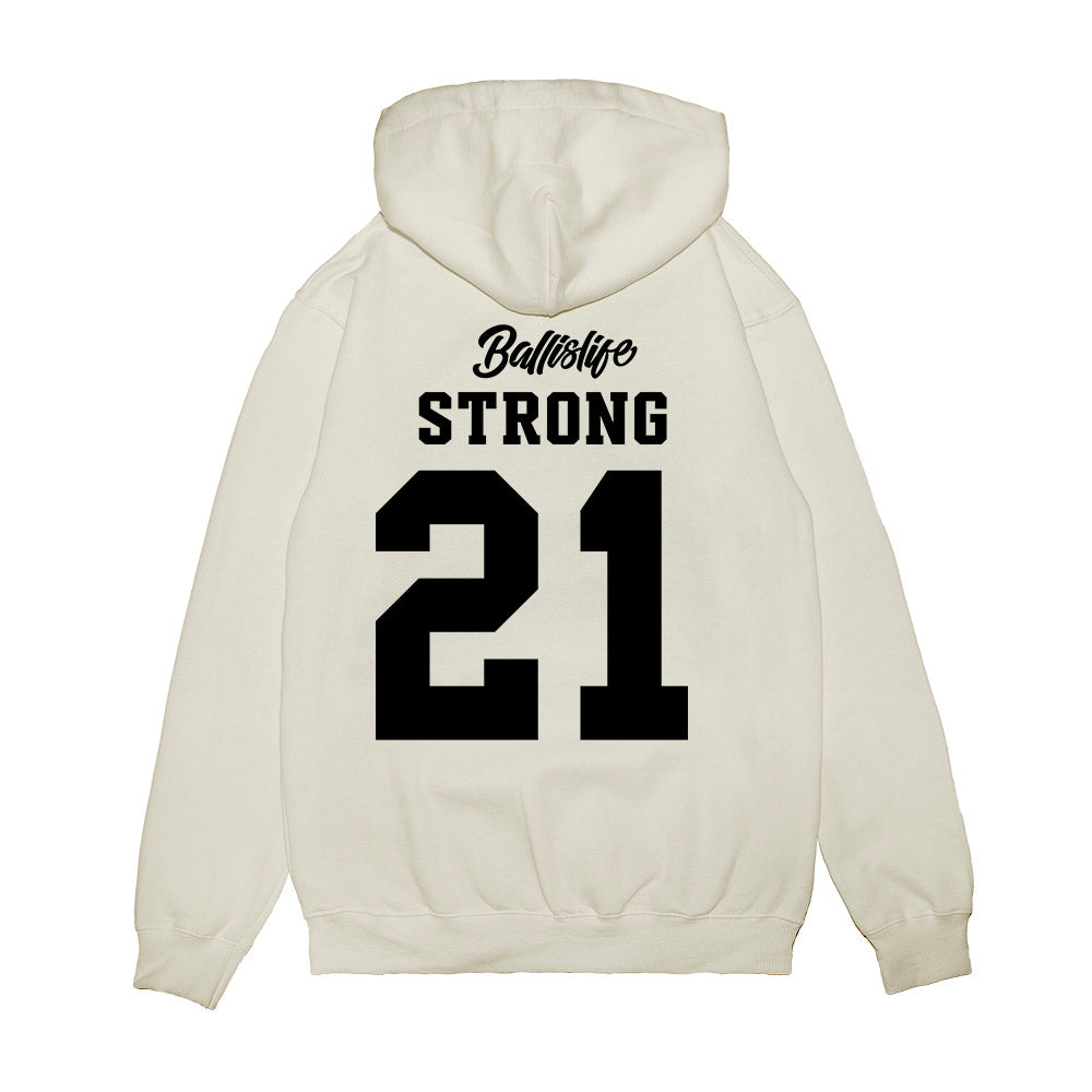 UConn - NCAA Women's Basketball : Sarah Strong - Ball is Life - UConn vs USC White Premium Hooded Sweatshirt-1