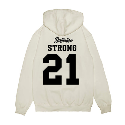UConn - NCAA Women's Basketball : Sarah Strong - Ball is Life - UConn vs USC White Premium Hooded Sweatshirt-1