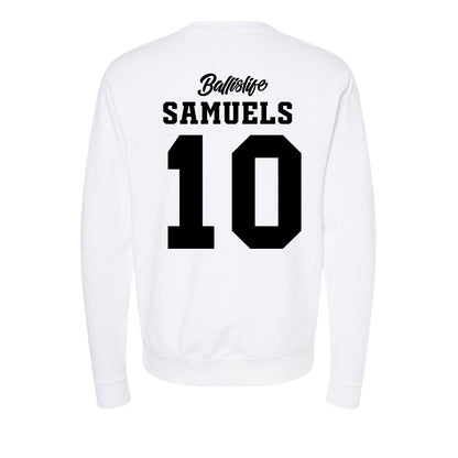 USC - NCAA Women's Basketball : Malia Samuels - Ball is Life - UConn vs USC White Midweight Sweatshirt-1