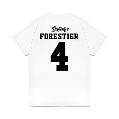 USC - NCAA Women's Basketball : Rian Forestier - Ball is Life - UConn vs USC White Premium T-Shirt-1