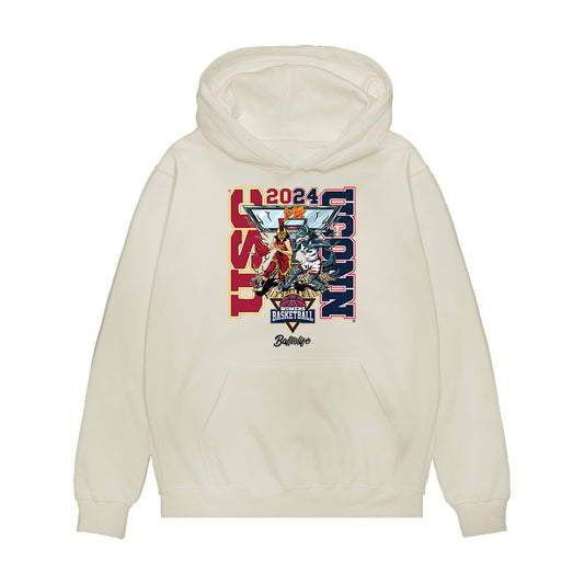 UConn - NCAA Women's Basketball : Caroline Ducharme - Ball is Life - UConn vs USC White Premium Hooded Sweatshirt-0