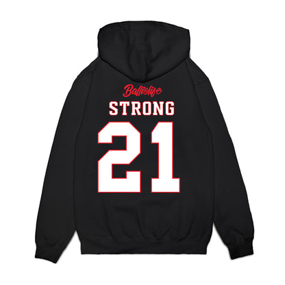 UConn - NCAA Women's Basketball : Sarah Strong - Ball is Life - UConn vs USC Black Premium Hooded Sweatshirt-1