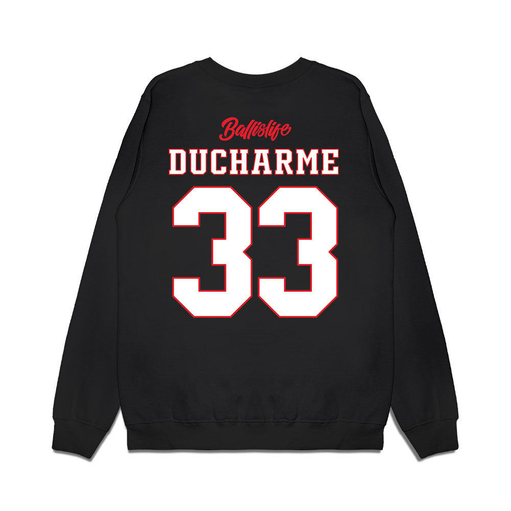 UConn - NCAA Women's Basketball : Caroline Ducharme - Ball is Life - UConn vs USC Black Midweight Crewneck Sweatshirt-1
