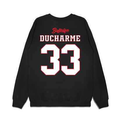 UConn - NCAA Women's Basketball : Caroline Ducharme - Ball is Life - UConn vs USC Black Midweight Crewneck Sweatshirt-1