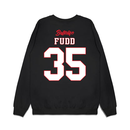 UConn - NCAA Women's Basketball : Azzi Fudd - Ball is Life - UConn vs USC Black Midweight Crewneck Sweatshirt-1