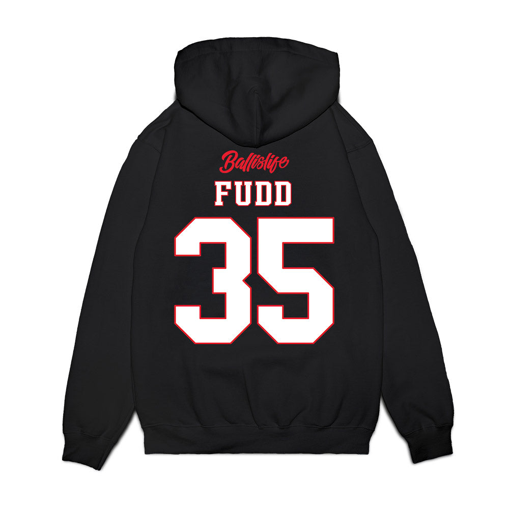 UConn - NCAA Women's Basketball : Azzi Fudd - Ball is Life - UConn vs USC Black Premium Hooded Sweatshirt-1