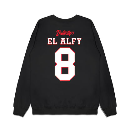 UConn - NCAA Women's Basketball : Jana El Alfy - Ball is Life - UConn vs USC Black Midweight Crewneck Sweatshirt-1