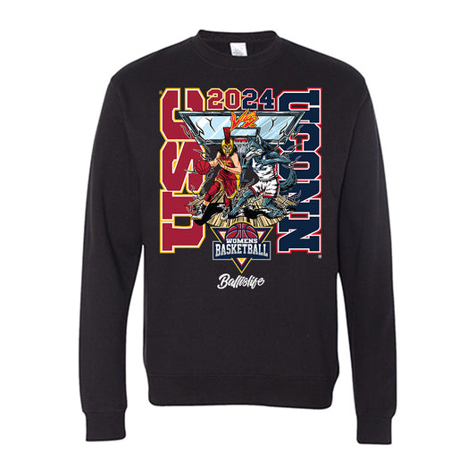 USC - NCAA Women's Basketball : Rian Forestier - Ball is Life - UConn vs USC Black Midweight Sweatshirt-0