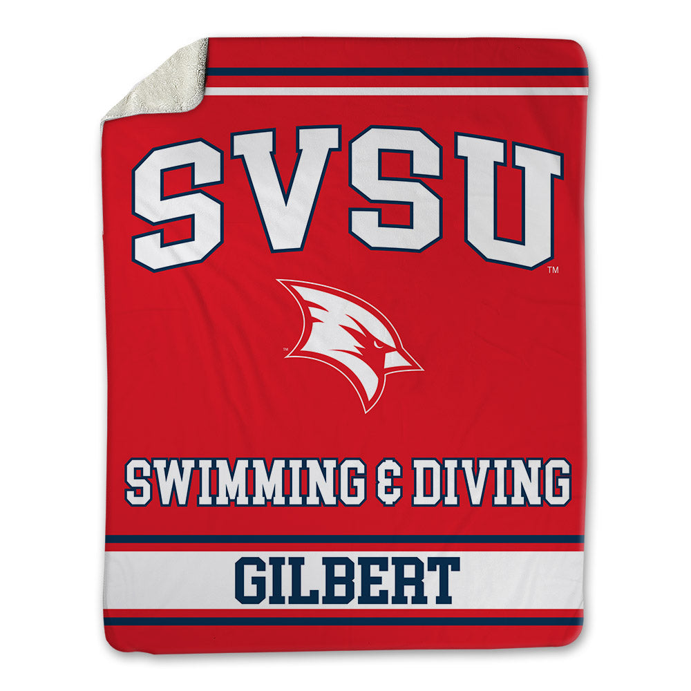 Saginaw Valley - NCAA Men's Swimming & Diving : Reid Gilbert - Blanket-0