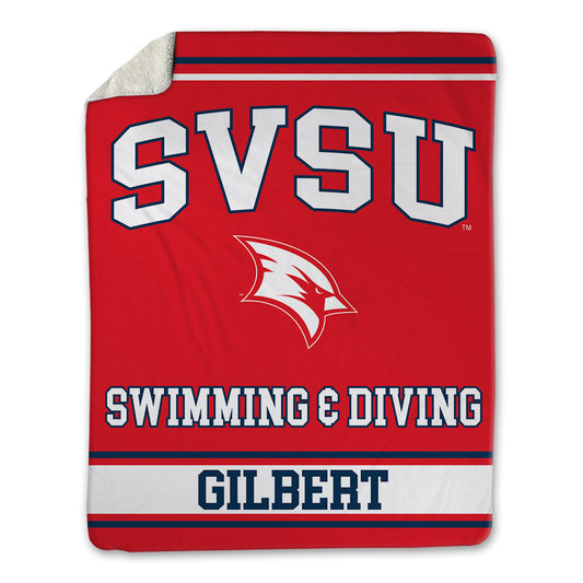 Saginaw Valley - NCAA Men's Swimming & Diving : Reid Gilbert - Blanket-0