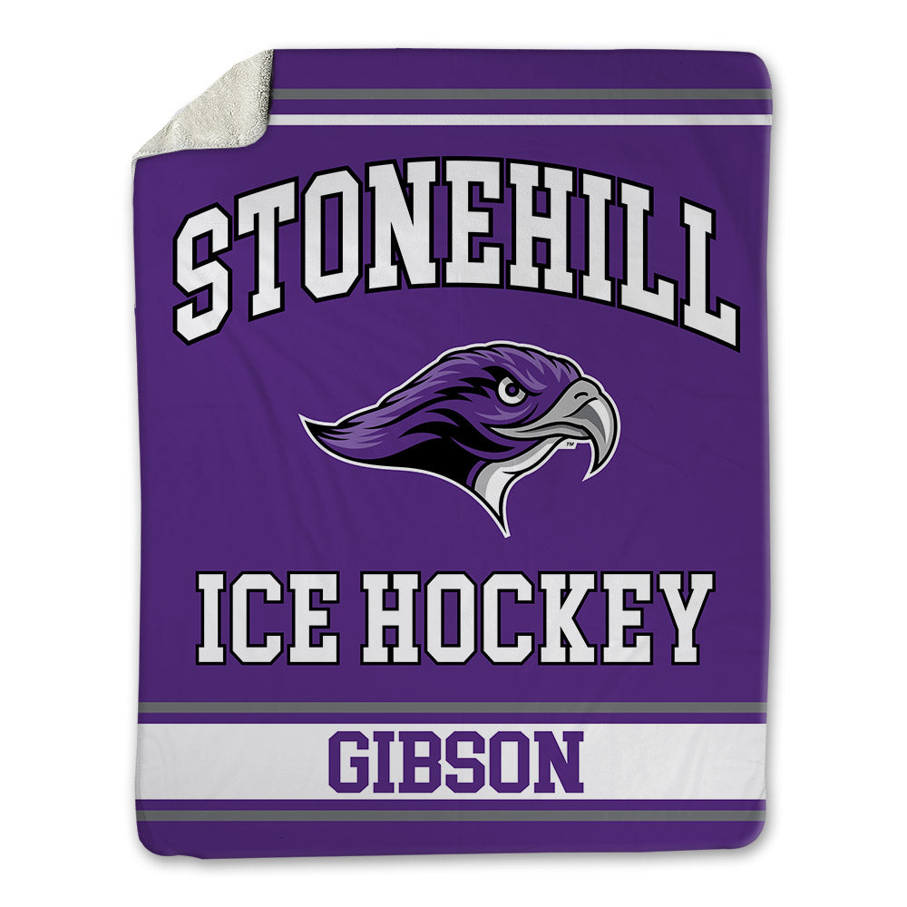 Stonehill - NCAA Men's Ice Hockey : Justin Gibson - Blanket-0