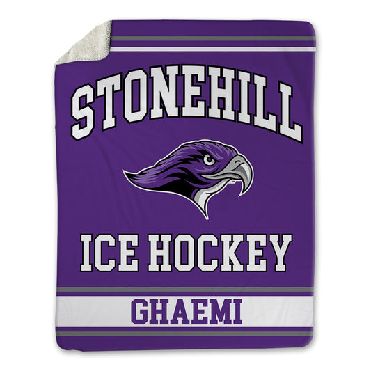 Stonehill - NCAA Men's Ice Hockey : Dylan Ghaemi - Blanket-0