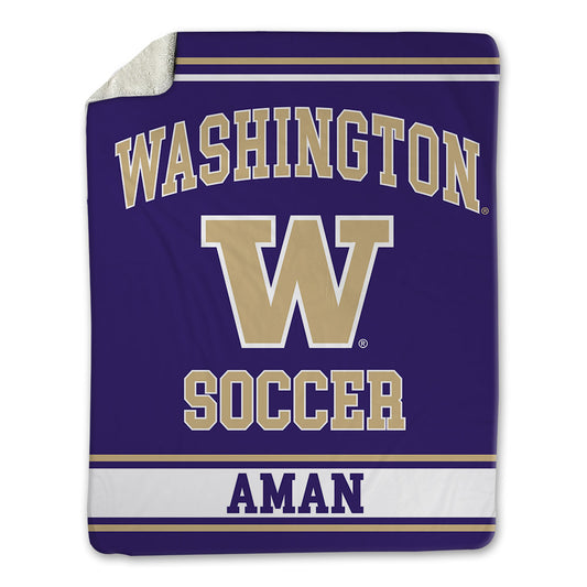 Washington - NCAA Men's Soccer : Richie Aman - Blanket-0
