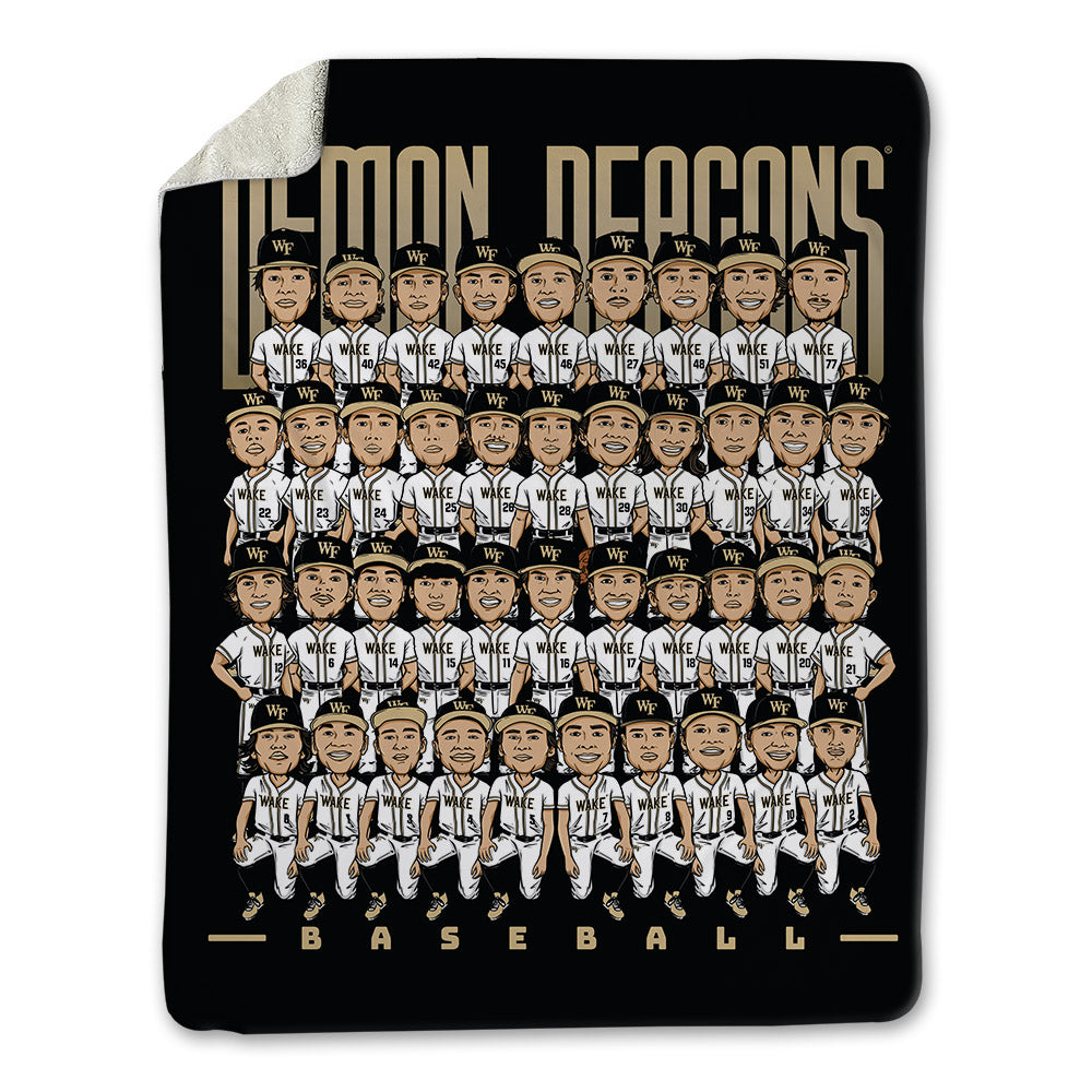 Wake Forest - NCAA Baseball : - Team Caricature Blanket-0