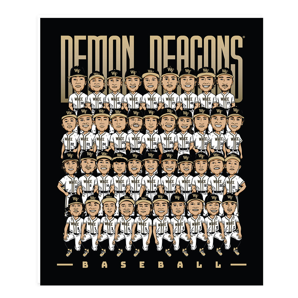 Wake Forest - NCAA Baseball : - Team Caricature Poster 20x24-0