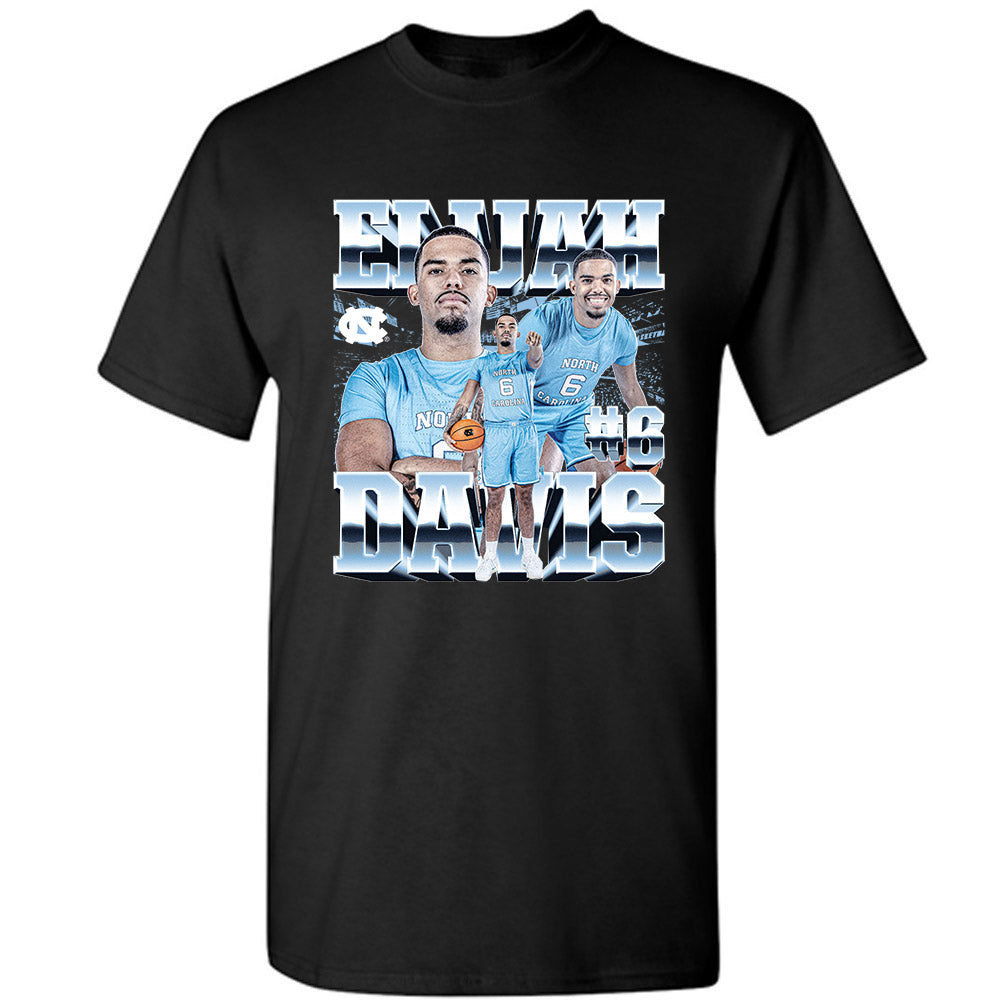 UNC - NCAA Men's Basketball : Elijah Davis - Player Collage T-Shirt-0