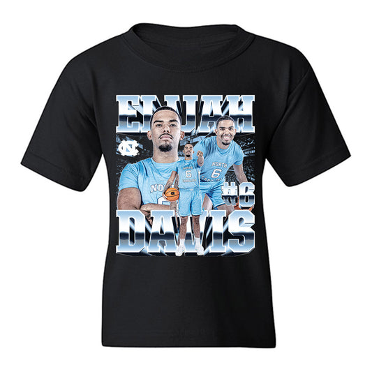 UNC - NCAA Men's Basketball : Elijah Davis - Player Collage Youth T-Shirt-0