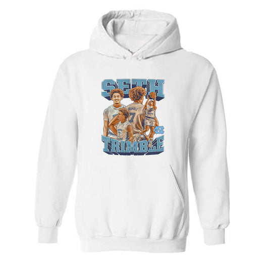 UNC - NCAA Men's Basketball : Seth Trimble - Player Collage Hooded Sweatshirt-0