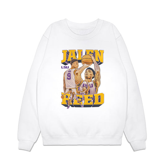 LSU - NCAA Men's Basketball : Jalen Reed - Collage Premium Crewneck Sweatshirt-0