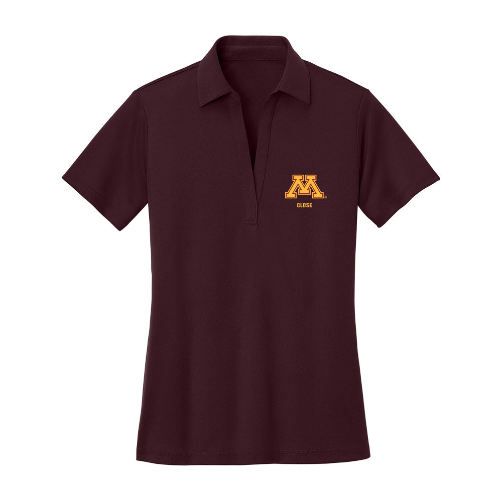 Minnesota - NCAA Men's Ice Hockey : Justen Close - Women's Activewear Polo Shirt-0