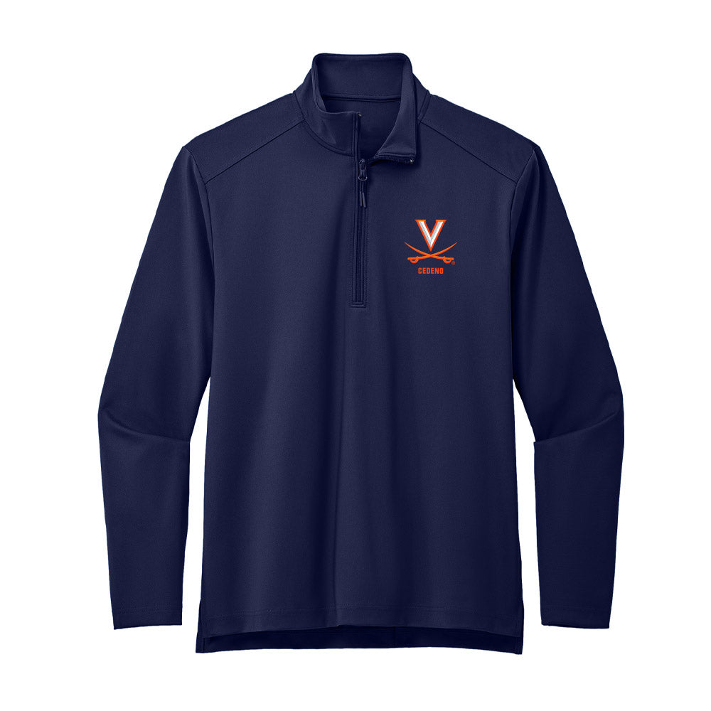 Virginia - NCAA Wrestling : Dylan Cedeno - Premium Quarter Zip Jacket-0