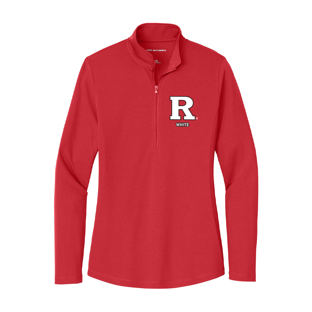 Rutgers - NCAA Football : Taj White - Women's Lightweight Quarter Zip Jacket-0