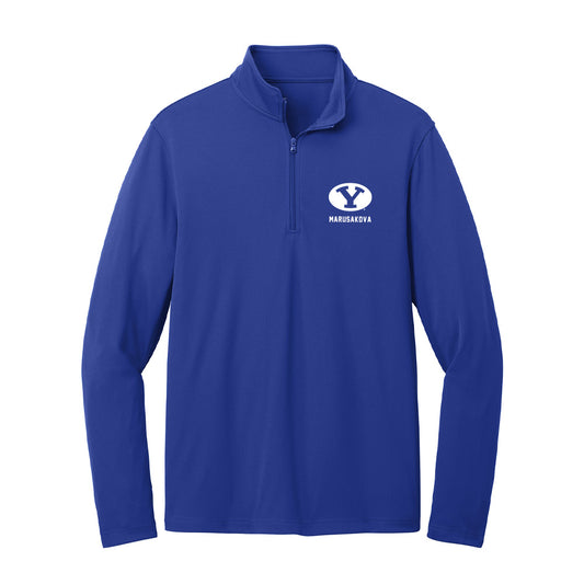 BYU - NCAA Women's Swimming & Diving : Emma Marusakova - Lightweight Quarter Zip Jacket-0
