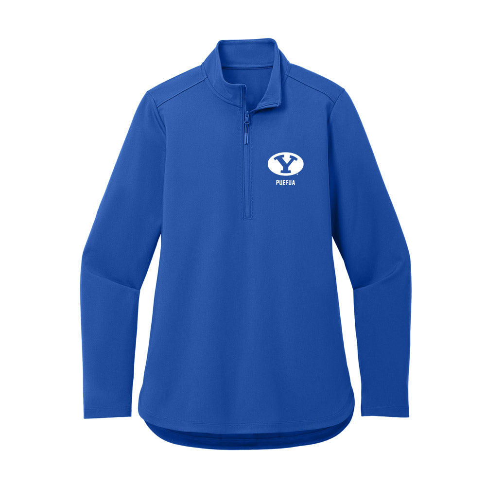 BYU - NCAA Football : Alvin Puefua - Women's Premium Quarter Zip Jacket-0