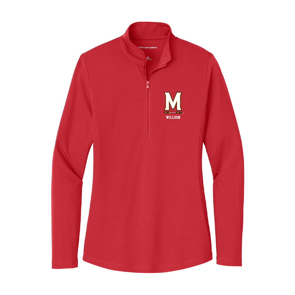 Maryland - NCAA Baseball : Liam Willson - Women's Lightweight Quarter Zip Jacket-0