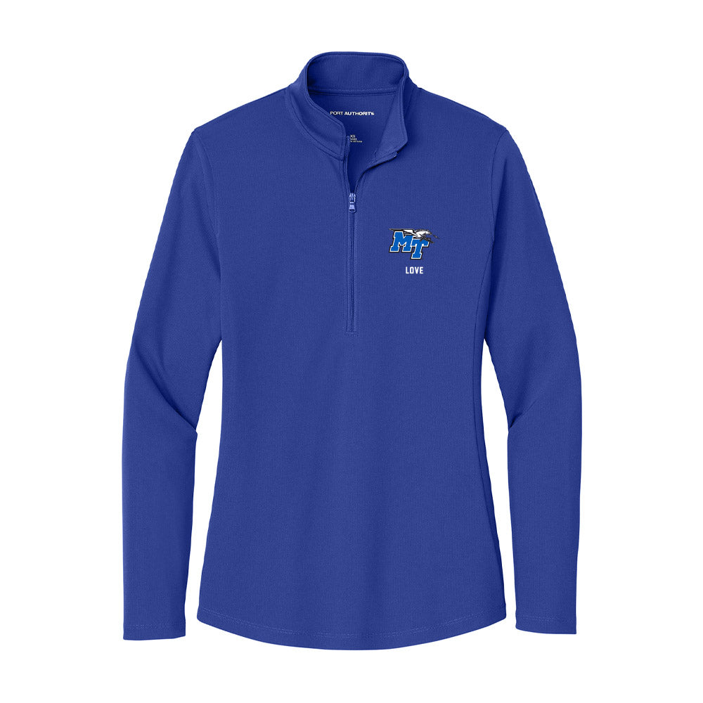 MTSU - NCAA Football : Malik Love - Women's Lightweight Quarter Zip Jacket-0