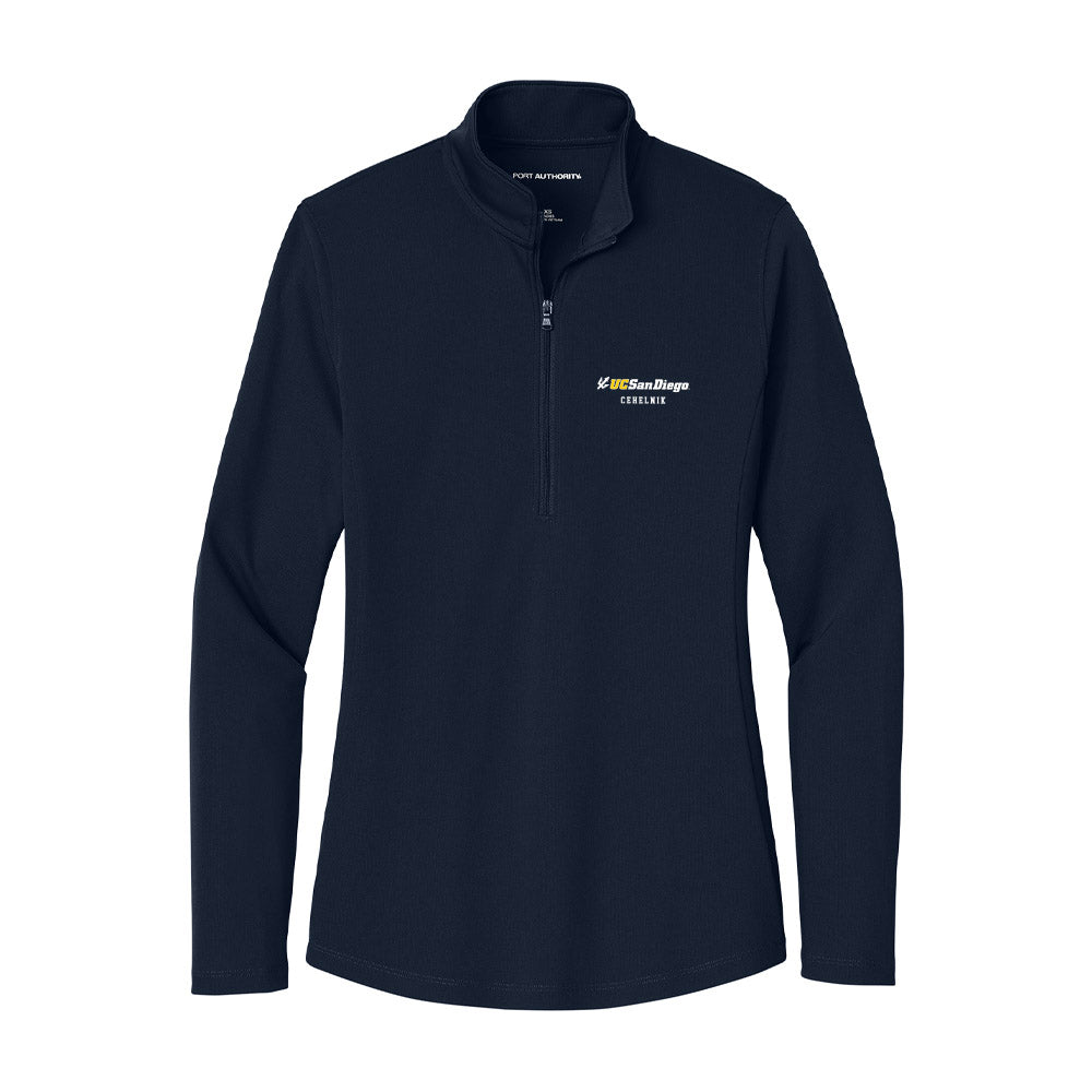 UCSD - NCAA Men's Swimming & Diving : Hunter Cehelnik - Women's Lightweight Quarter Zip Jacket-0