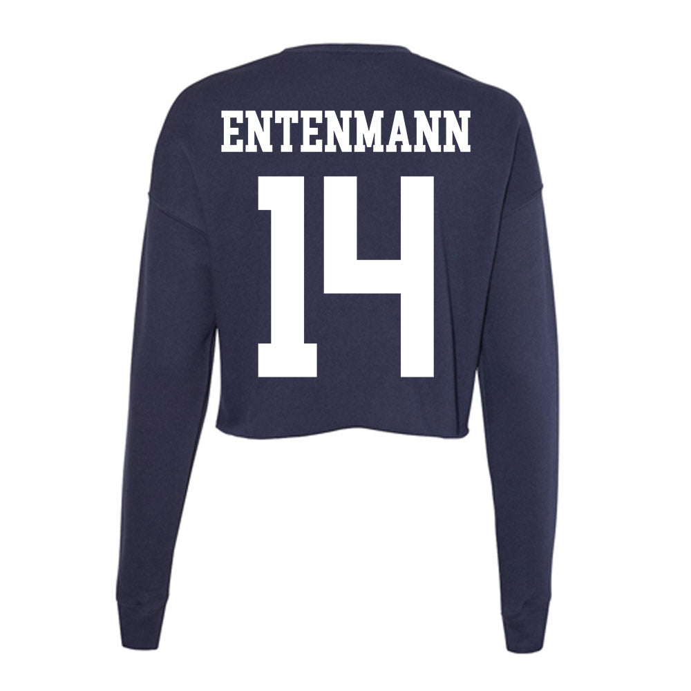 Kent State - NCAA Men's Basketball : Magnus Entenmann - Women's Cropped Crew Fleece-1