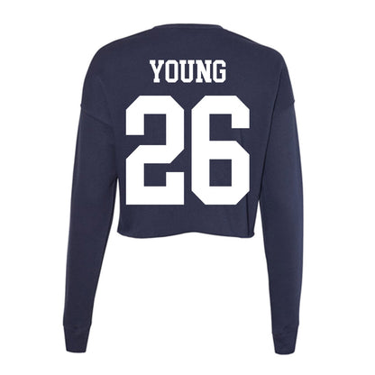 Kent State - NCAA Football : Cj Young - Women's Cropped Crew Fleece-1