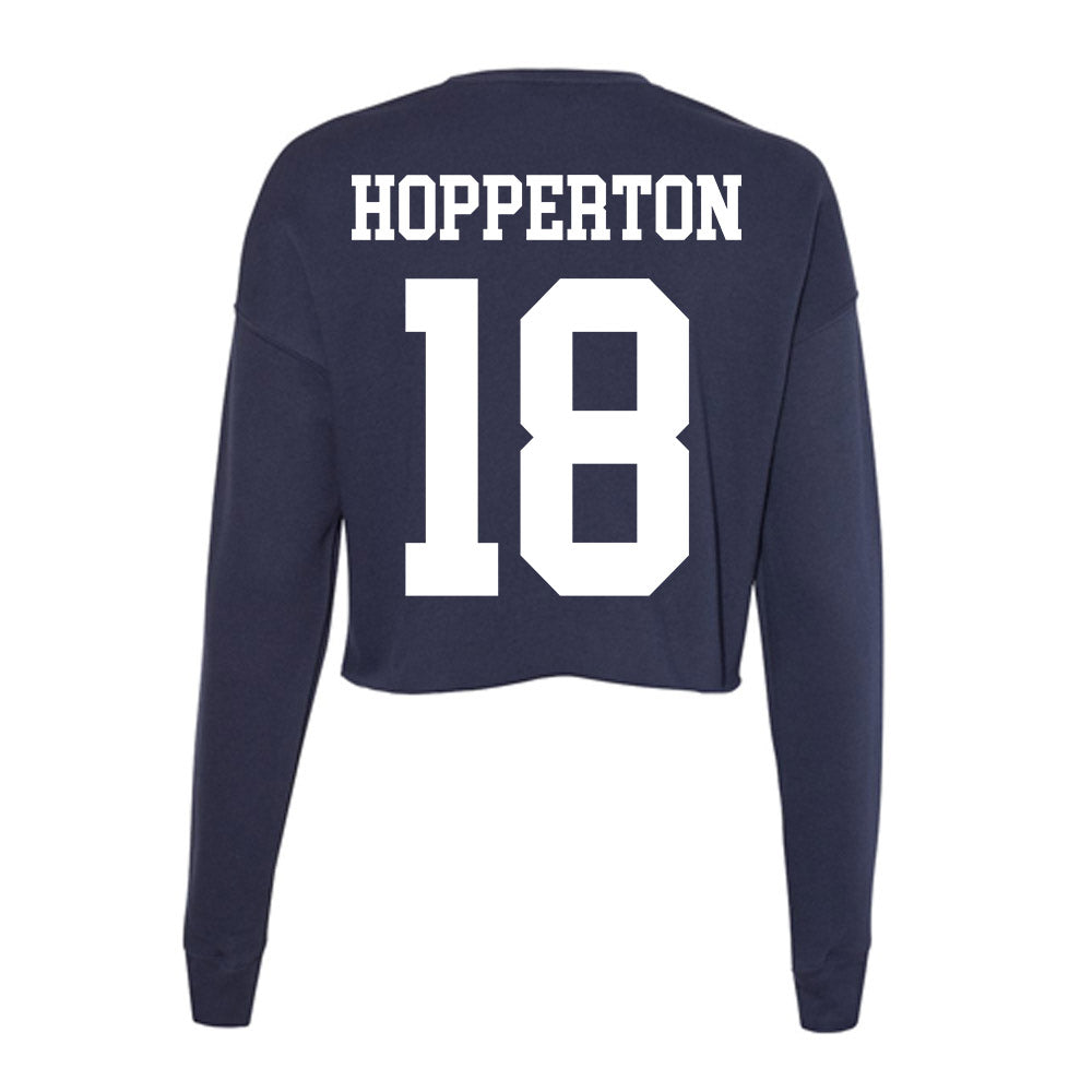 Kent State - NCAA Football : Hunter Hopperton - Women's Cropped Crew Fleece-1