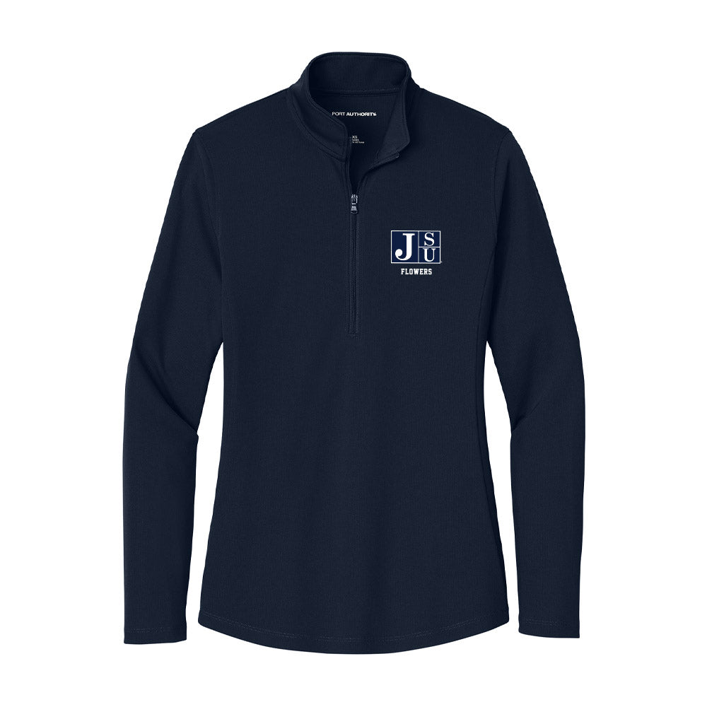 Jackson State - NCAA Men's Track & Field : Solomon Flowers - Women's Lightweight Quarter Zip Jacket-0