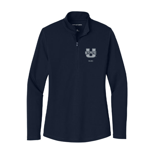 Utah State - NCAA Women's Gymnastics : Ali Valdez - Women's Lightweight Quarter Zip Jacket-0