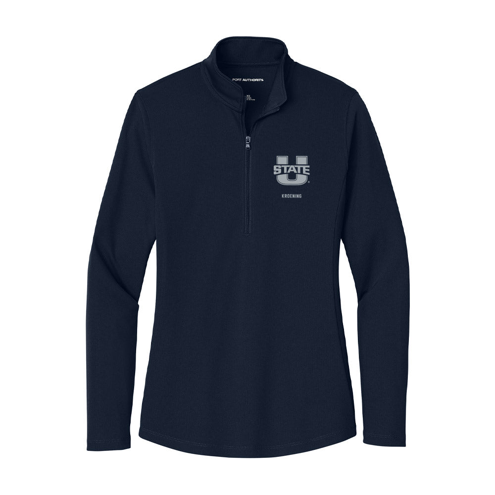 Utah State - NCAA Softball : Faith Kroening - Women's Lightweight Quarter Zip Jacket-0