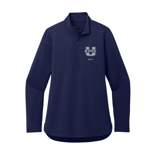 Utah State - NCAA Men's Track & Field : Gavin Beierle - Women's Premium Quarter Zip Jacket-0