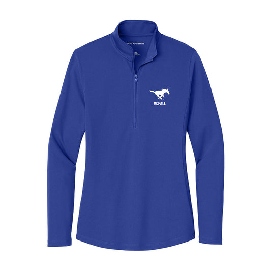 SMU - NCAA Football : Derrick McFall - Women's Lightweight Quarter Zip Jacket-0