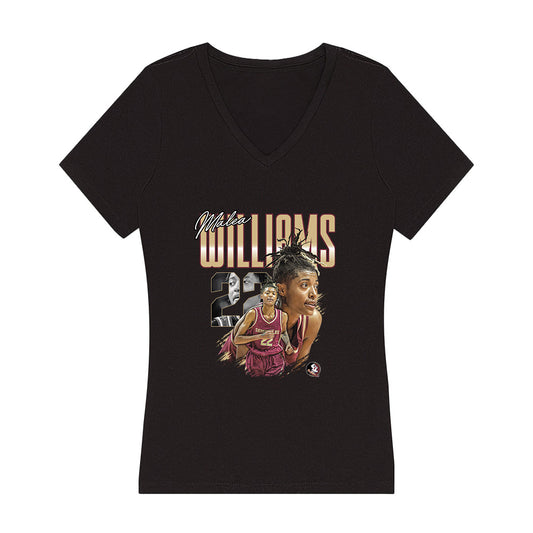 FSU - NCAA Women's Basketball : Malea Williams - Women's V-Neck T-Shirt-0