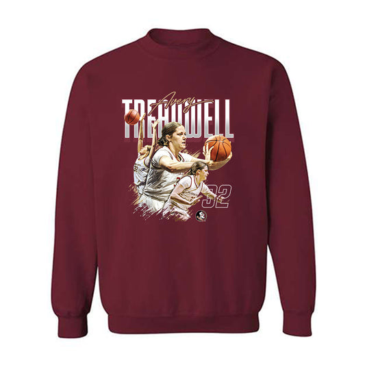 FSU - NCAA Women's Basketball : Avery Treadwell - Player Collage Crewneck Sweatshirt-0