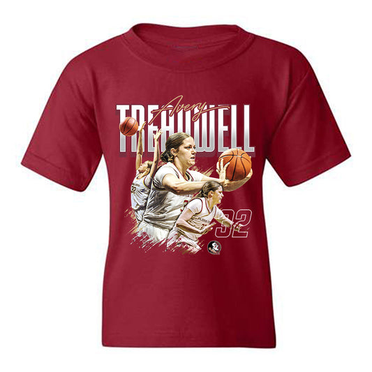 FSU - NCAA Women's Basketball : Avery Treadwell - Player Collage Youth T-Shirt-0