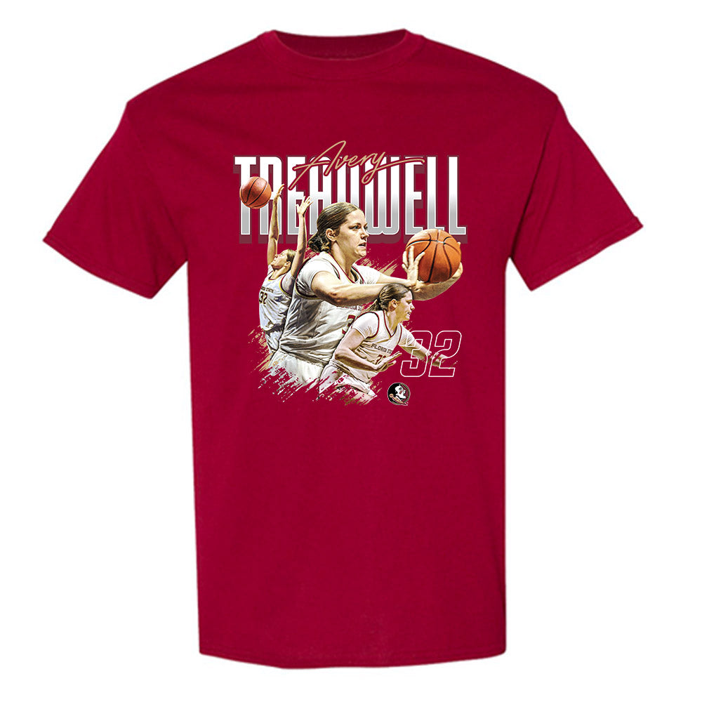 FSU - NCAA Women's Basketball : Avery Treadwell - Player Collage T-Shirt-0