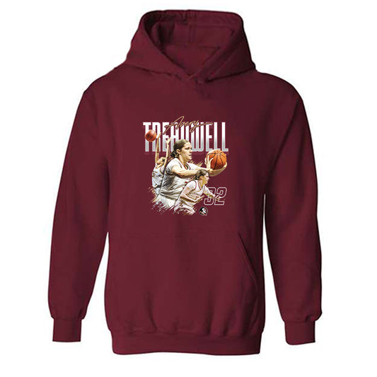 FSU - NCAA Women's Basketball : Avery Treadwell - Player Collage Hooded Sweatshirt-0