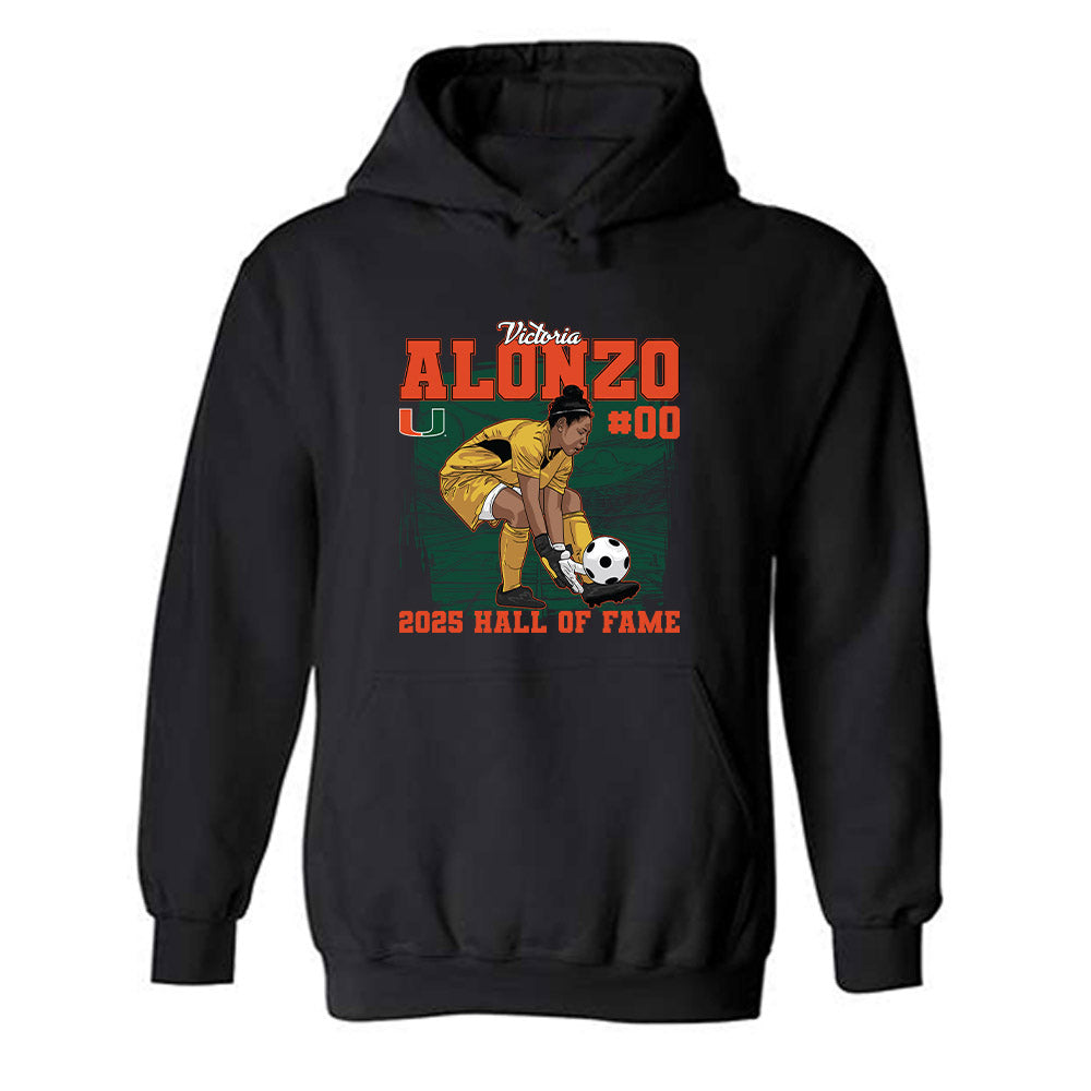 Miami - NCAA Women's Soccer : Vikki Alonzo - Individaul Caricature Hooded Sweatshirt-0
