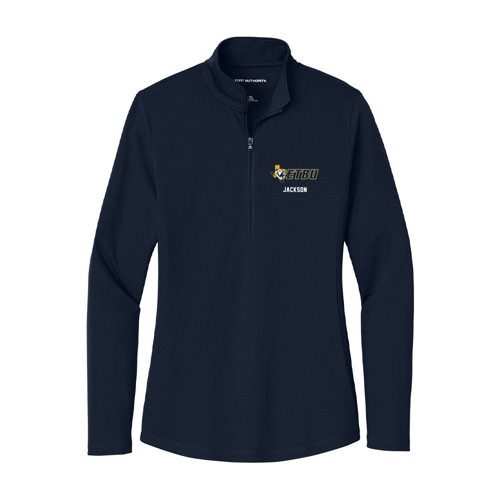 ETBU - NCAA Football : Jamaal Jr Jackson - Women's Lightweight Quarter Zip Jacket-0
