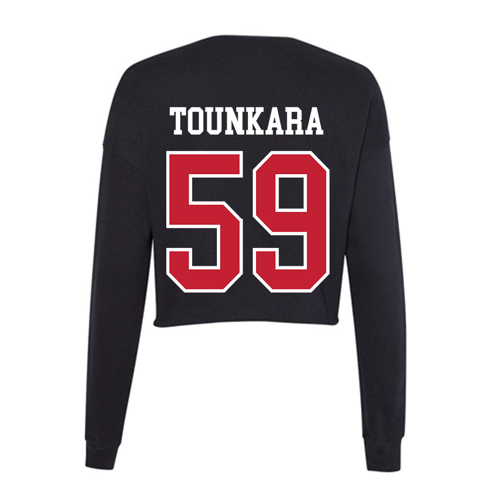 Ohio State - NCAA Football : Ahmed Tounkara - Women's Cropped Crew Fleece-1