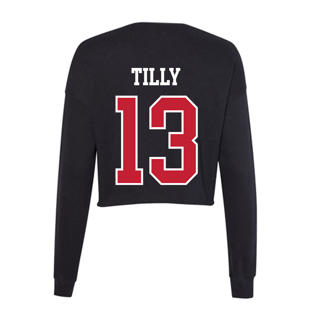 Ohio State - NCAA Men's Basketball : Christoph Tilly - Women's Cropped Crew Fleece-1