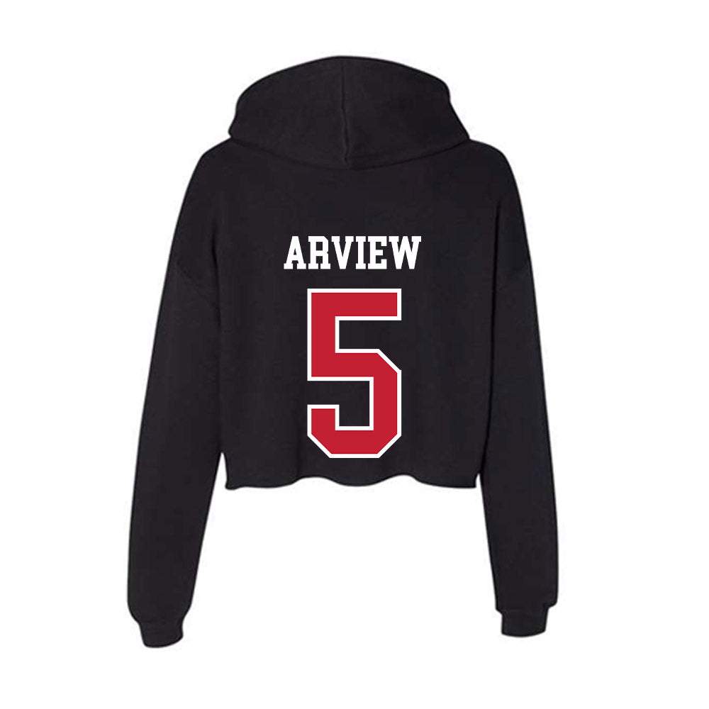 Ohio State - NCAA Baseball : Bryer Arview - Women's Crop Fleece Hoodie-1
